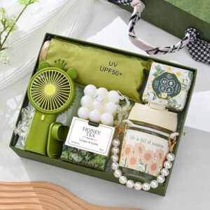 Aesthetic Portable Fan & Pearl Stationery Gift Set