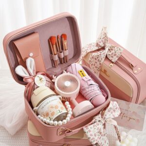 Pink Travel Vanity Case with Brushes