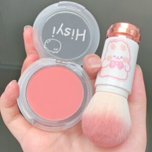 HISYI Shimmer Blush Powder Compact with Puff
